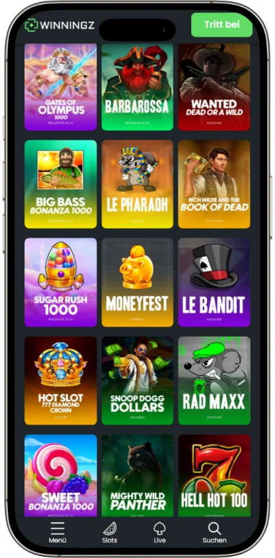 Winningz Casino Mobile Gaming Leistung