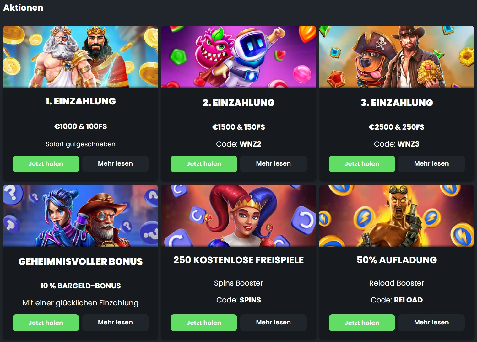 Winningz Casino Bonus und Promotionen